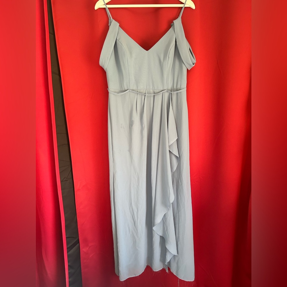 David’s Bridal Bridesmaid Dress Dusty Blue